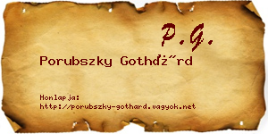 Porubszky Gothárd névjegykártya